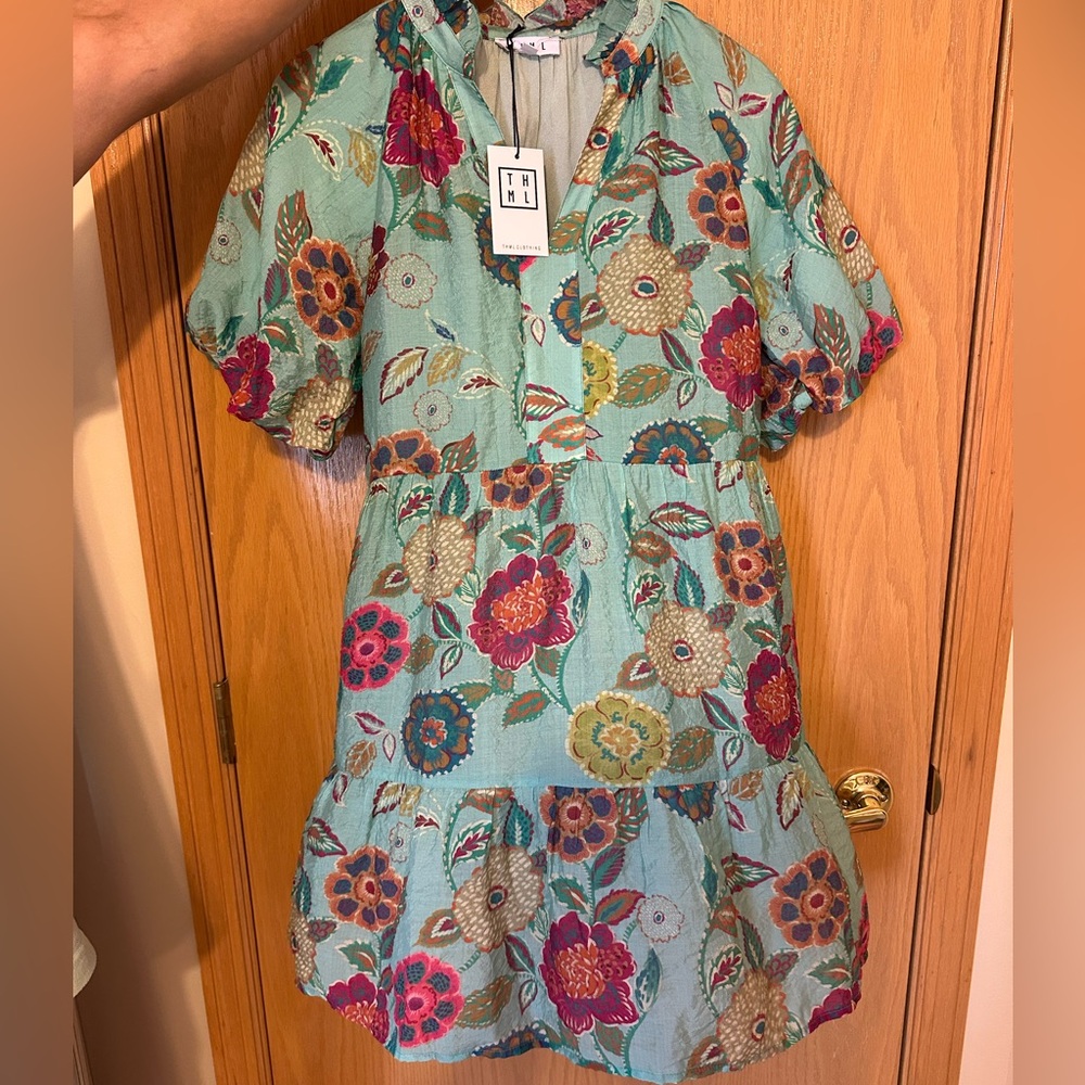 Thml - Hibiscus Puff Sleeve Floral Dress - Picture 2 of 7